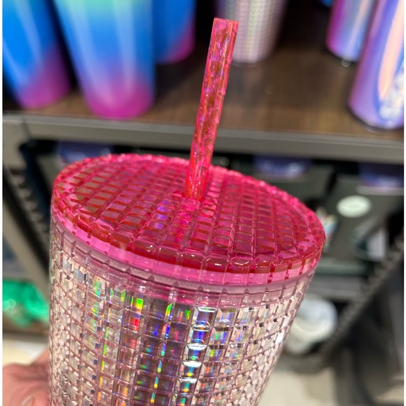Starbucks Tim Singleton Pink Pride Cup Grid Iridescent Studded Tumbler NWT 2023 - Picture 10 of 11